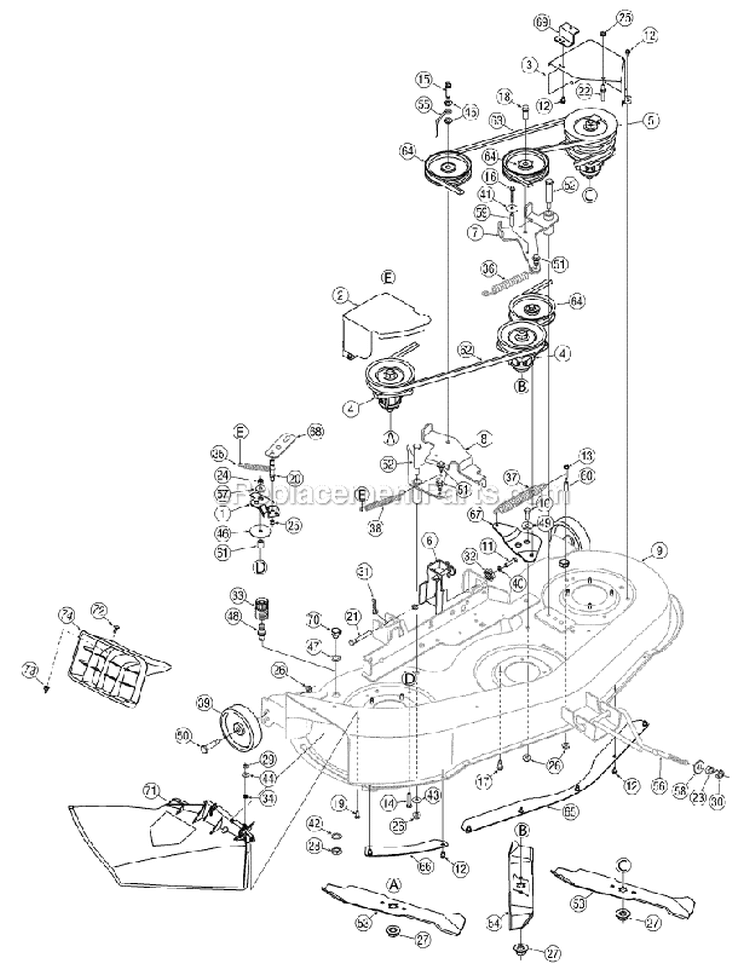 Page A Diagram and Parts List for  Yard Man Lawn Tractor